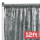Premade Velvet Backdrop Curtain 12ft Long x 52in Wide in Charcoal