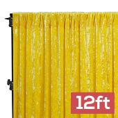 Premade Velvet Backdrop Curtain 12ft Long x 52in Wide in Canary Yellow