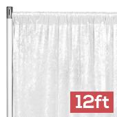 Premade Velvet Backdrop Curtain 12ft Long x 52in Wide in White
