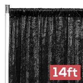 Premade Velvet Backdrop Curtain 14ft Long x 52in Wide in Black