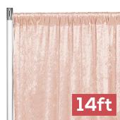 Premade Velvet Backdrop Curtain 14ft Long x 52in Wide in Blush/Rose Gold