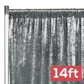 Premade Velvet Backdrop Curtain 14ft Long x 52in Wide in Charcoal
