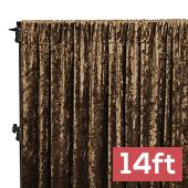 Premade Velvet Backdrop Curtain 14ft Long x 52in Wide in Chocolate