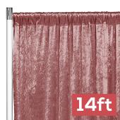 Premade Velvet Backdrop Curtain 14ft Long x 52in Wide in Dark Dusty Rose