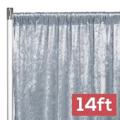 Premade Velvet Backdrop Curtain 14ft Long x 52in Wide in Dusty Blue