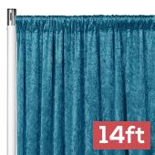 Premade Velvet Backdrop Curtain 14ft Long x 52in Wide in Peacock Teal