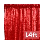 Premade Velvet Backdrop Curtain 14ft Long x 52in Wide in Red