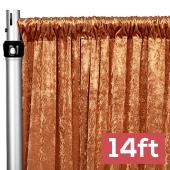 Premade Velvet Backdrop Curtain 14ft Long x 52in Wide in Rust