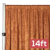 Premade Velvet Backdrop Curtain 14ft Long x 52in Wide in Terracotta