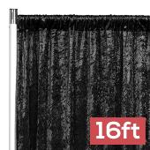 Premade Velvet Backdrop Curtain 16ft Long x 52in Wide in Black