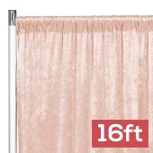 Premade Velvet Backdrop Curtain 16ft Long x 52in Wide in Blush/Rose Gold