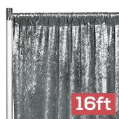 Premade Velvet Backdrop Curtain 16ft Long x 52in Wide in Charcoal