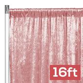 Premade Velvet Backdrop Curtain 16ft Long x 52in Wide in Dusty Rose/Mauve