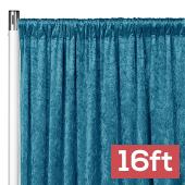 Premade Velvet Backdrop Curtain 16ft Long x 52in Wide in Peacock Teal