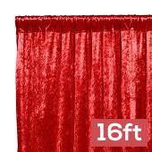 Premade Velvet Backdrop Curtain 16ft Long x 52in Wide in Red