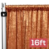 Premade Velvet Backdrop Curtain 16ft Long x 52in Wide in Rust