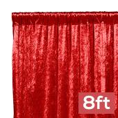 Premade Velvet Backdrop Curtain 8ft Long x 52in Wide in Red