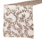 Sequin Looping Leaves Table Runner - Blush/Rose Gold