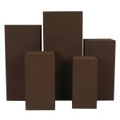 Spandex Covers for Square Metal Pillar Pedestal Stands 5 pcs/set - Chocolate Brown