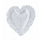OASIS Heart-Shaped Pillows - 10" White Satin