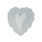 OASIS Heart-Shaped Pillows - 12" White Lace