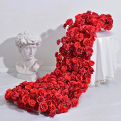 LUXE Romantic Red Rose Table Runner - 78 Inches