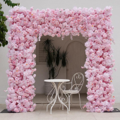 8ft LUXE Pink Rose & Wisteria Square Floral Arch with Optional Pipe Kit Frame