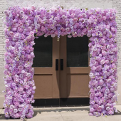 8ft LUXE Purple Wisteria Square Floral Arch with Optional Pipe Kit Frame