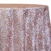 Blush - Fancy Leaf Sequin Overlay by Eastern Mills - Many Size Options