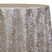 Champagne - Fancy Leaf Sequin Overlay by Eastern Mills - Many Size Options