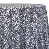 Grey - Fancy Leaf Sequin Overlay by Eastern Mills - Many Size Options