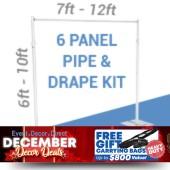 6-Panel Pipe and Drape Kit / Backdrop - 6-10 Feet Tall (Adjustable)