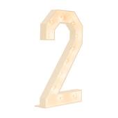 Wood Marquee Number "2"