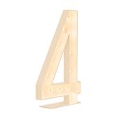 Wood Marquee Number "4"
