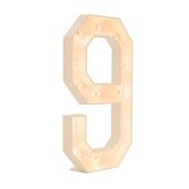 Wood Marquee Number "9"
