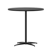 30 Inch Round Pub / Cocktail Table - All Black - w/ 30" and 42" Columns!