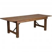 HERCULES Antique Rustic, Solid Pine Folding Farm Table - 7'x40"