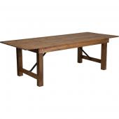 HERCULES Antique Rustic, Solid Pine Folding Farm Table - 8'x40"