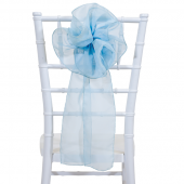 DecoStar™ 9" Sheer Flower Chair Accent - Baby Blue