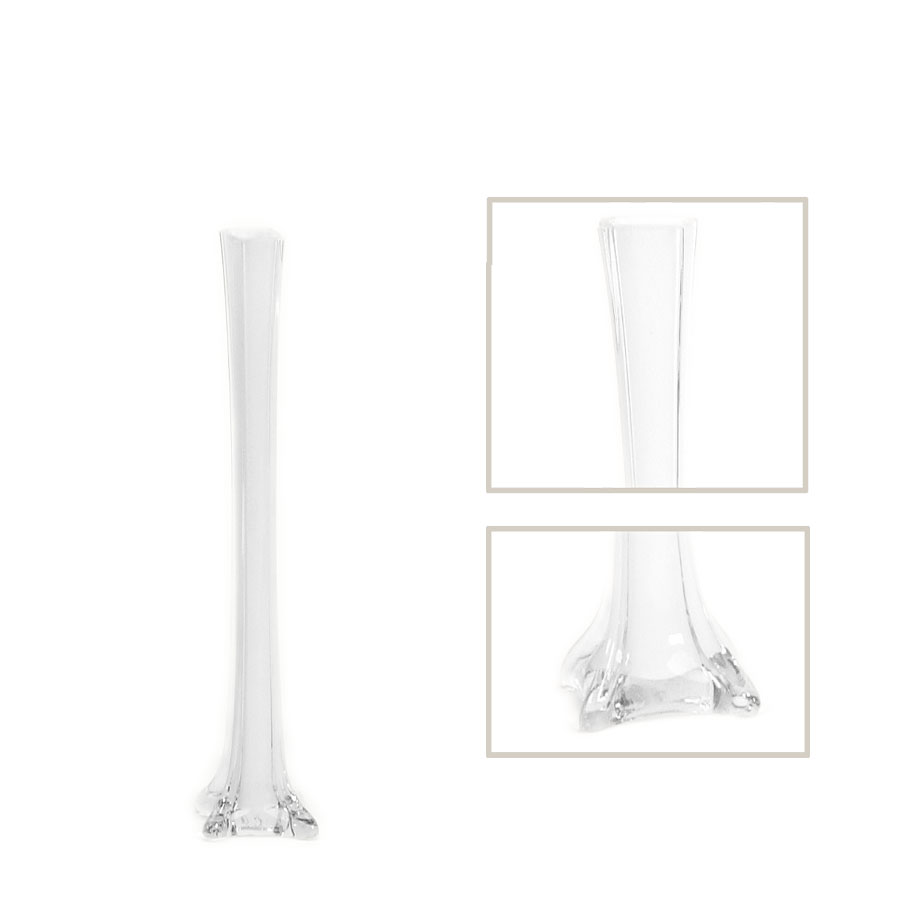 White Glass Eiffel Tower Vase 16