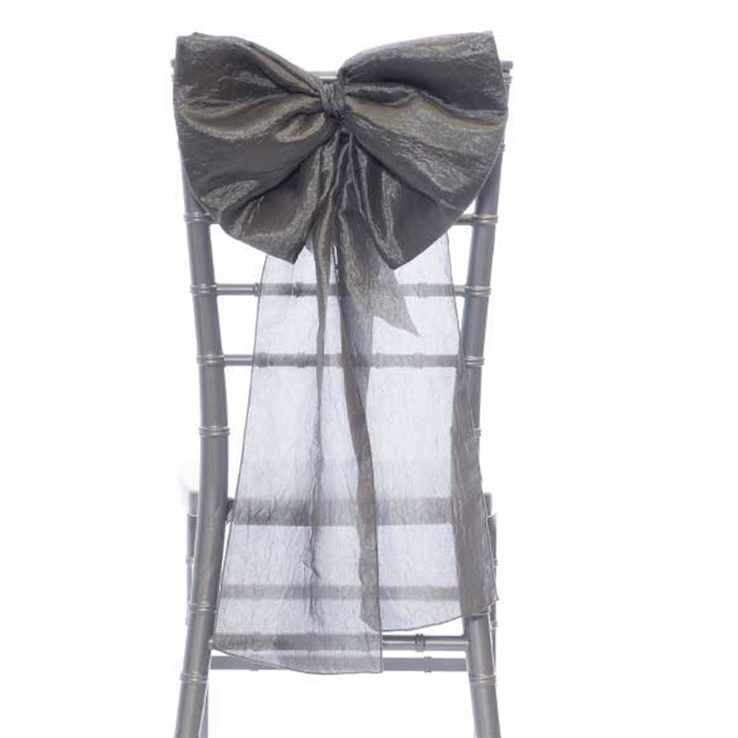 14 Crushed Taffeta Bow Chair Accent Charcoal