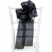 DecoStar™ 9" Crushed Taffeta Flower Chair Accent - Black