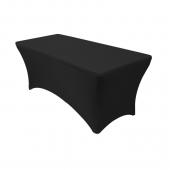 8' x 30" Banquet 210 GSM Better Quality/Best Value Quality Spandex Table Cover - Black