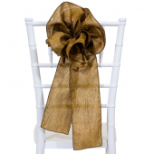 DecoStar™ 9" Crushed Taffeta Flower Chair Accent - Bronze