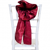 DecoStar™ 9" Satin Flower Chair Accent - Burgundy