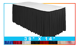 14ft Pleated Table Skirt for 39 in. High Tables (14\' x 39\")