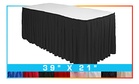 21ft Pleated Table Skirt for 39 in. High Tables (21\' x 39\")