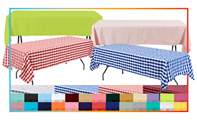 60\" x 102\" Rectangle Economy Polyester Tablecloth