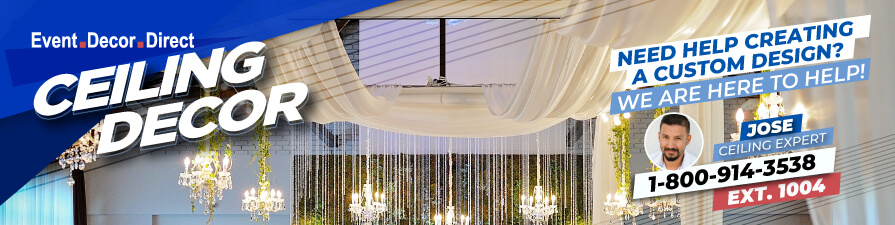 Hanging Ceiling Décor - Draping Kits, Wedding Chandeliers & More