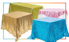 Square & Rectangle Sequin Tablecloths
